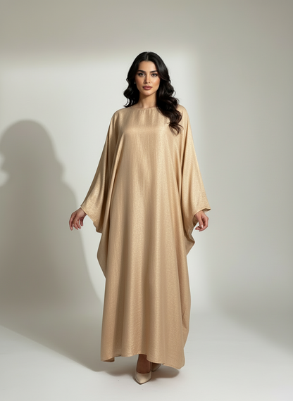 Butterfly abaya- Golden Beige