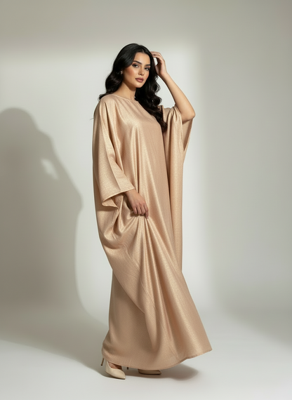 Butterfly abaya- Golden Beige
