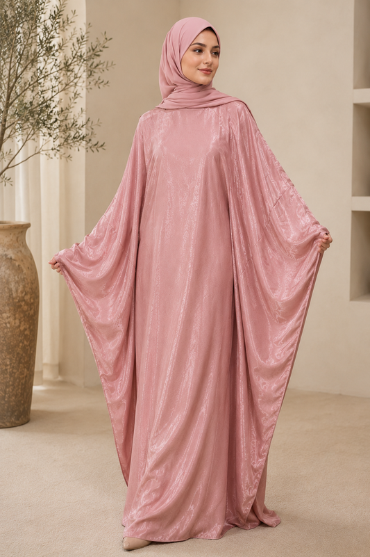 Butterfly abaya-Baby Pink