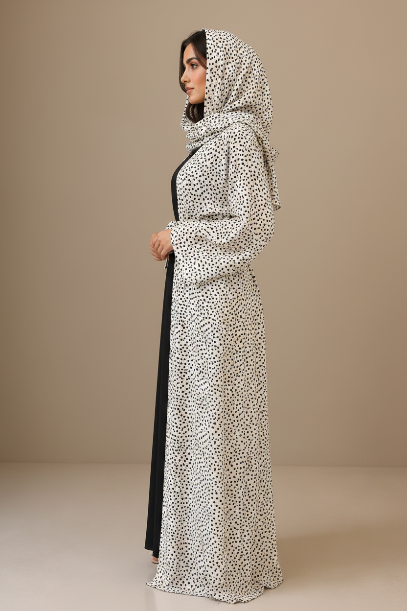 Printed Abaya- Polka Dots