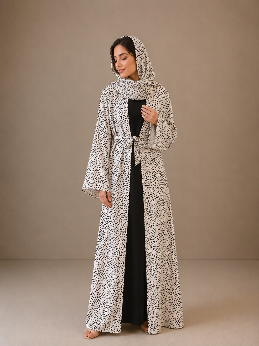 Printed Abaya- Polka Dots