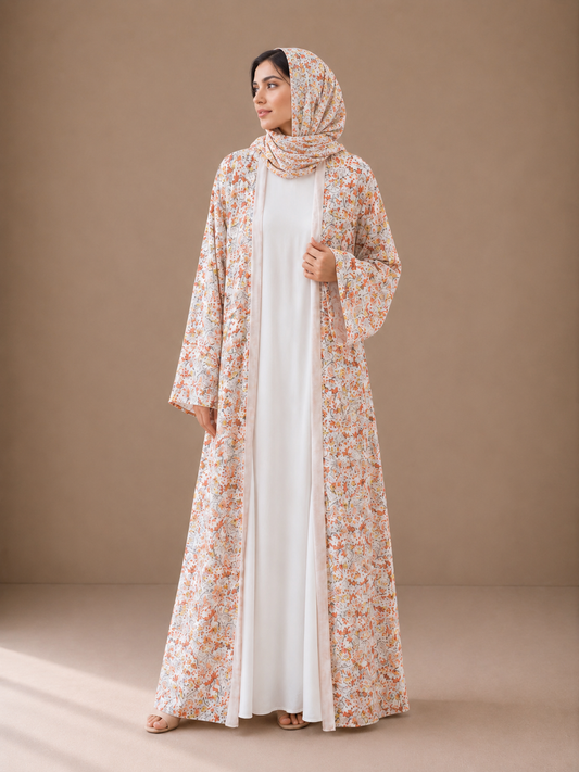 Printed Abaya- Sunset Garden