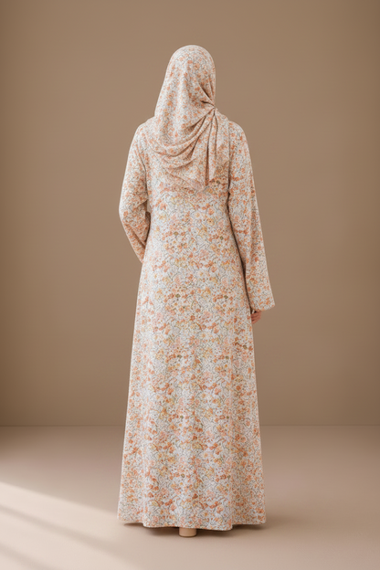Printed Abaya- Sunset Garden
