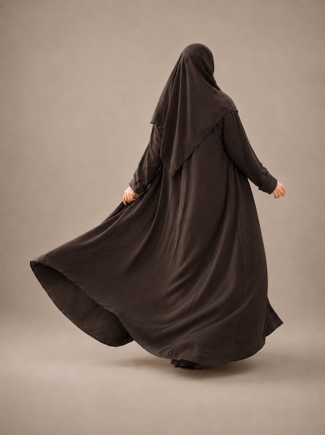 Harir Maqsoor Cotton Crush-Dark Cocoa brown