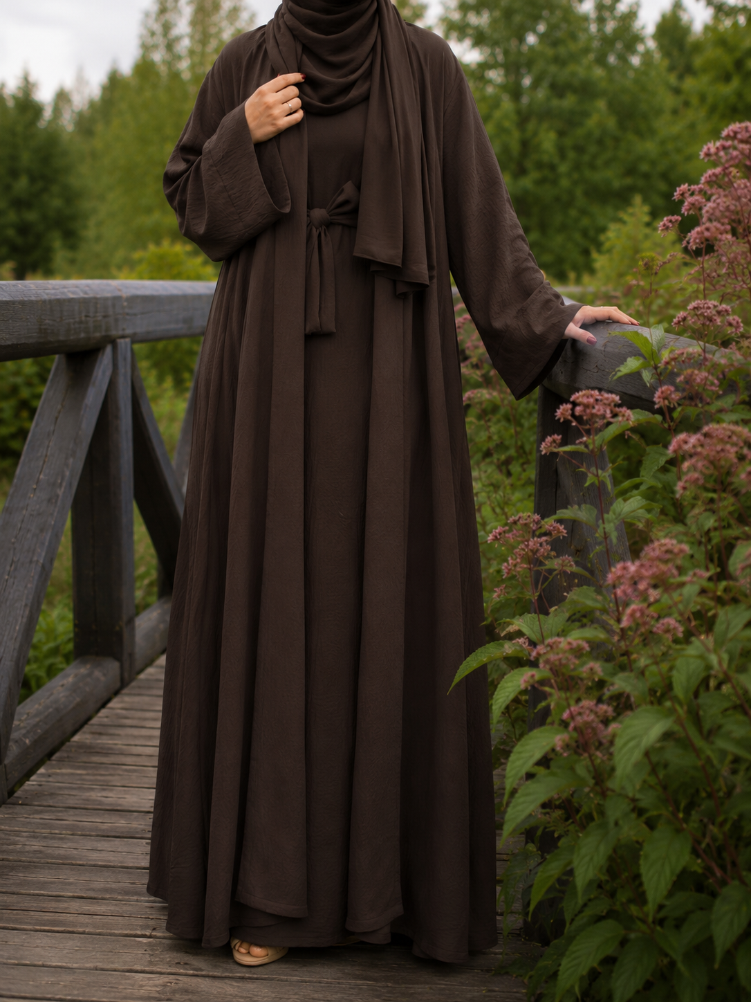 Harir Maqsoor Cotton Crush-Dark Cocoa brown