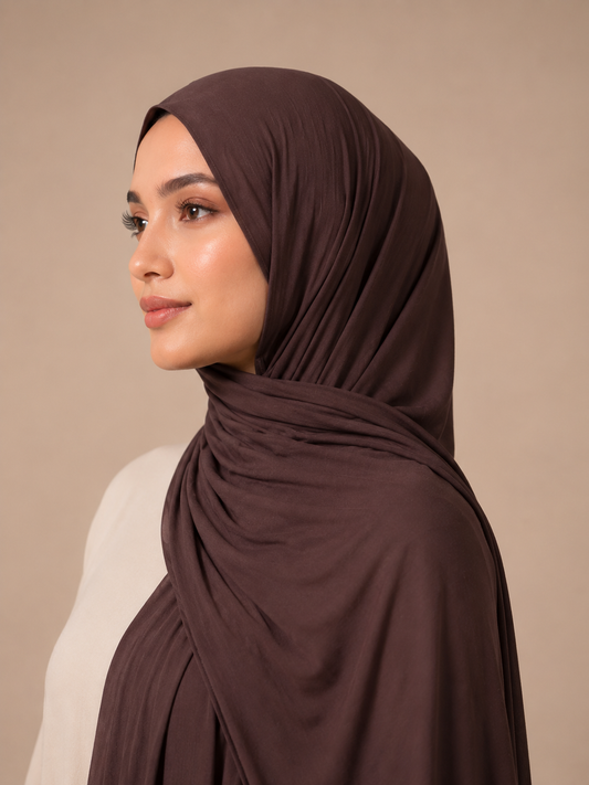 Jersey Hijab- Coffee Brown