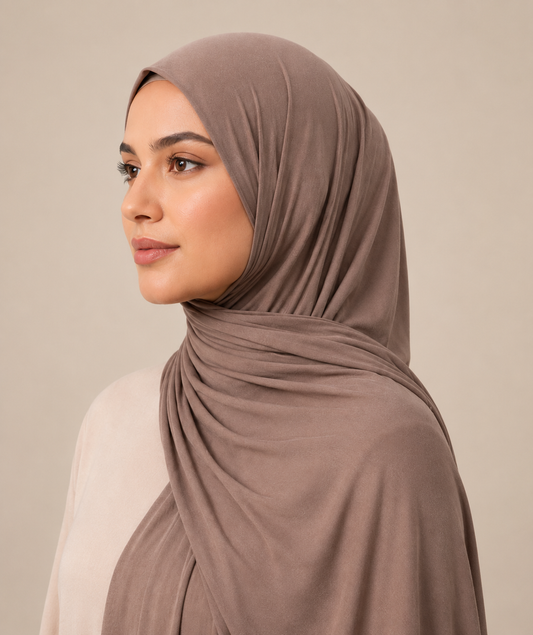 Jersey hijab- Mink Brown
