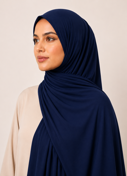 Jersey Hijab- Navy Blue