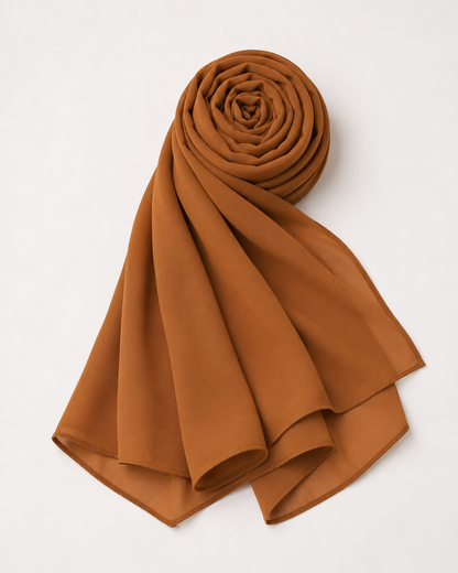 Premium Chiffon Hijab- Golden Mustard