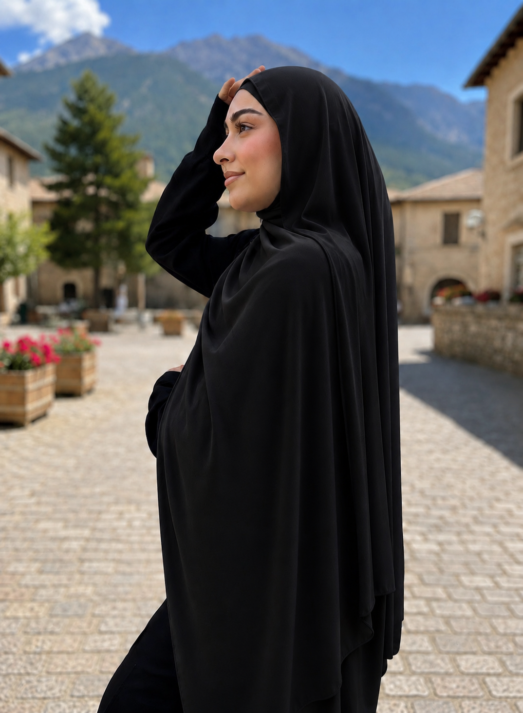 Luxury Plain Modal Hijab- Black