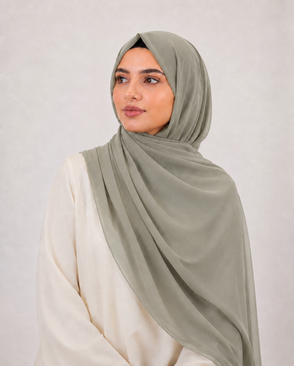 Premium Chiffon Hijab- Sage green