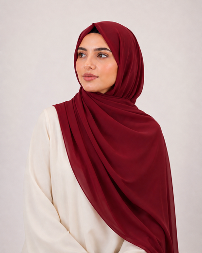 Chiffon Hijab-Cherry red