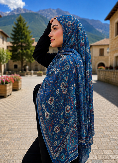 Printed Modal Hijab- Neel Gul