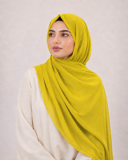 Premium chiffon hijab- Citron Yellow