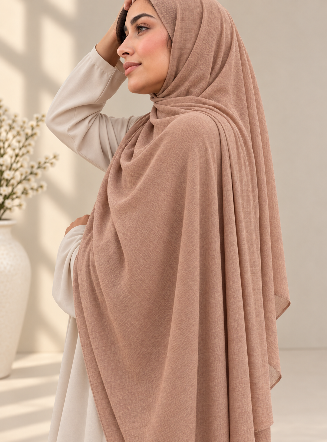 Luxury Plain Modal Hijab- Rose Taupe