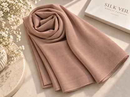 Luxury Plain Modal Hijab- Rose Taupe
