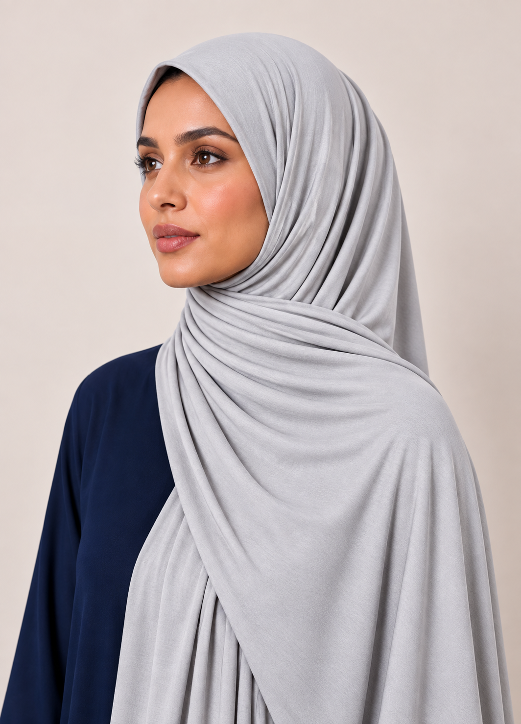 Jersey Hijab- Silver Grey
