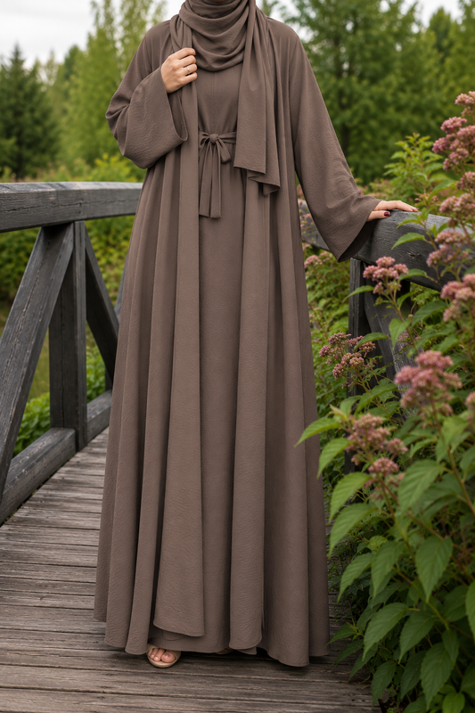 Harir Maqsoor Cotton Crush-Dark Cocoa brown