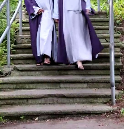 Reversible Abaya in Plum Purple & Dove grey