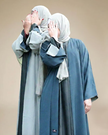 Reversible Abaya in Bottle green/Pista
